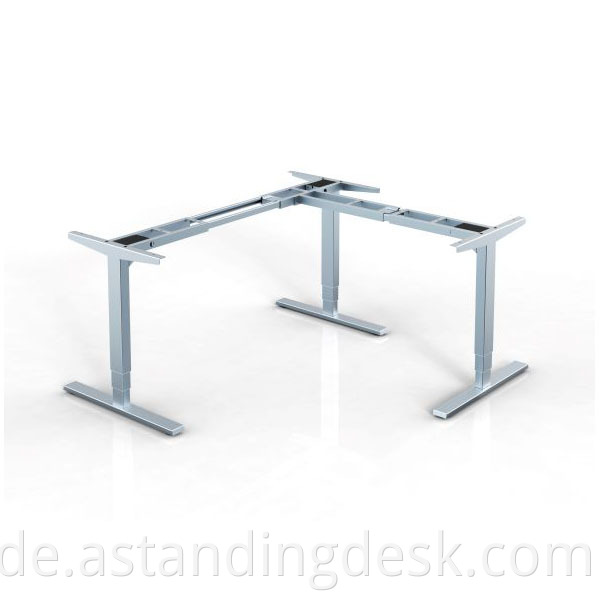 Bequemes neues Design Ergonomic L Form 3 Beine Höhenverstellbares Stand Up Electric Desk